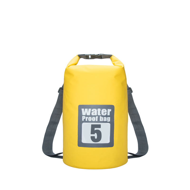5L Waterproof Water Resistant Dry Bag Sack Storage Pack Pouch Swimming Kayaking Canoeing River Trekking Fishing Double Straps: 5L Yellow
