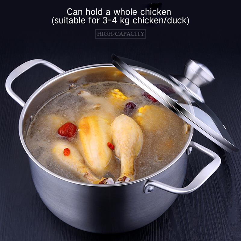 304 Stainless Steel Three Layer Thick Steamer Pot Soup Steam Pot Universal Cooking Pots For Induction Cooker Gas Stove Steam Pot