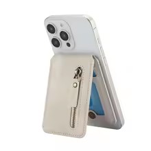Tarjetero magnético con cremallera, cartera Vertical Solt para Magsafe para iPhone 16 Pro Max 15 14 13 12, bolsa de accesorios de cubierta Universal: Verde militar