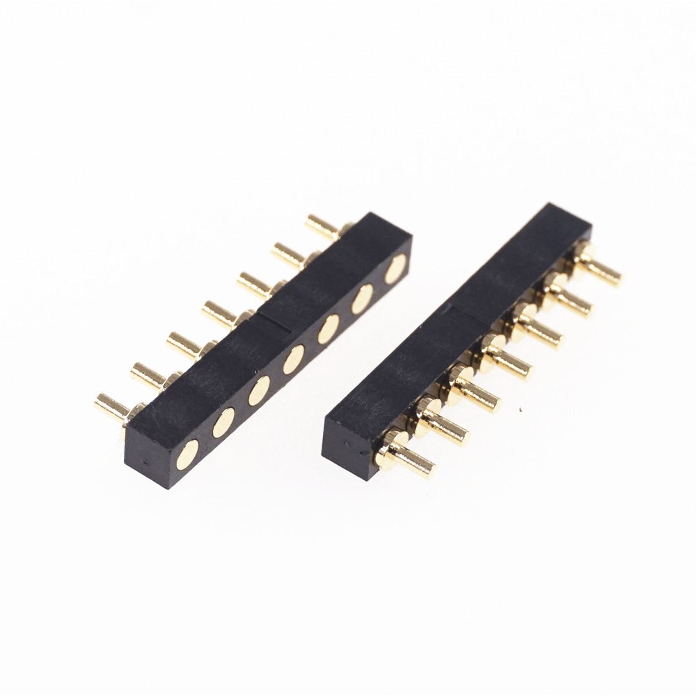 5 pcs Male Spring Loaded Pogo pin header Female Target Connector Mate 2.54mm Pitch 2 3 4 5 6 7 Positions Through Hole PCB: 7 Pin Female