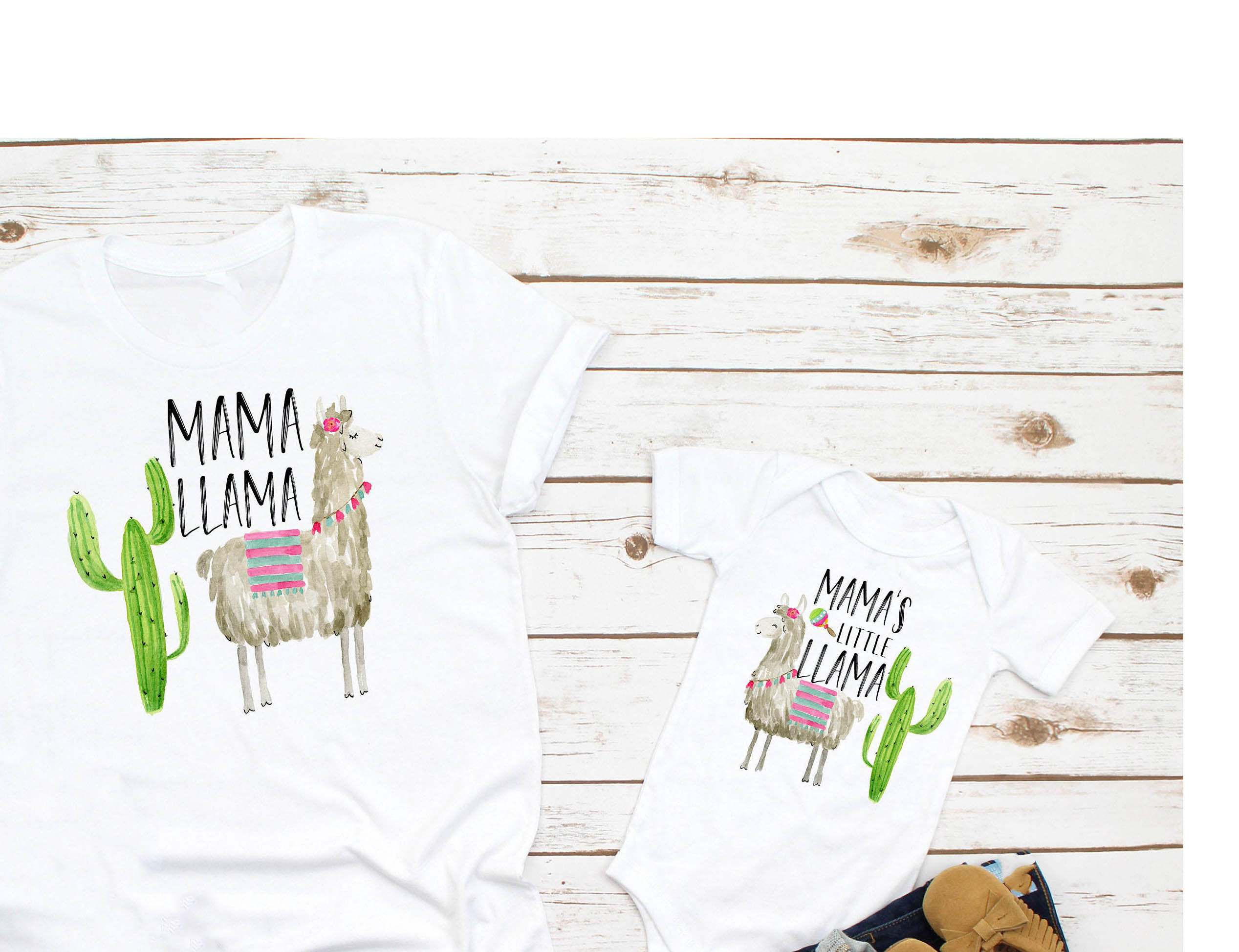 Mama Lama En Mama &#39;S Little Lama Bijpassende Shirts Mama En Me Bijpassende Tops Silibing Familie Bijpassende Outfits