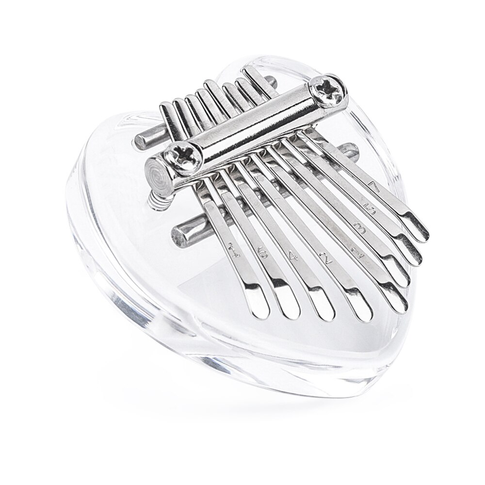 8 Key Kalimba Mini Thumb Piano Finger Piano Transparent Acrylic Finger Keyboard Musical Instrument: Heart-shaped 