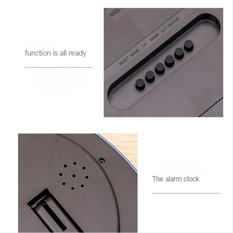 Reloj de pared led Snooze, soporte silencioso, relojes electrónicos, calendario Lcd, temperatura Digital, hogar, cocina, oficina, escritorio inteligente grande