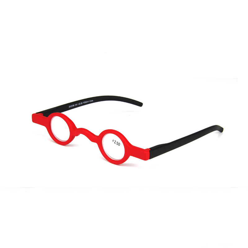 Zilead retro runde lille ramme læsebriller ultralette klare linse presbyopiske briller brilleramme unisex til ældre: +200 / Rød