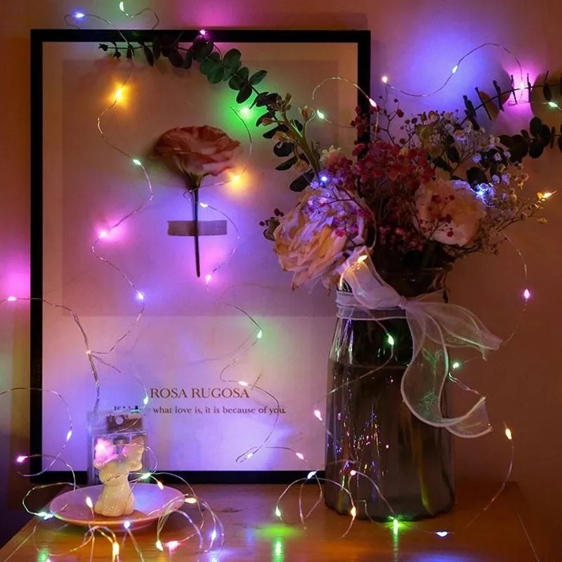 10/20M USB LED-lichtslingers Koper Zilver Draad Garland Licht Waterdicht Kerstverlichting Voor Kerst Bruiloft Decoratie