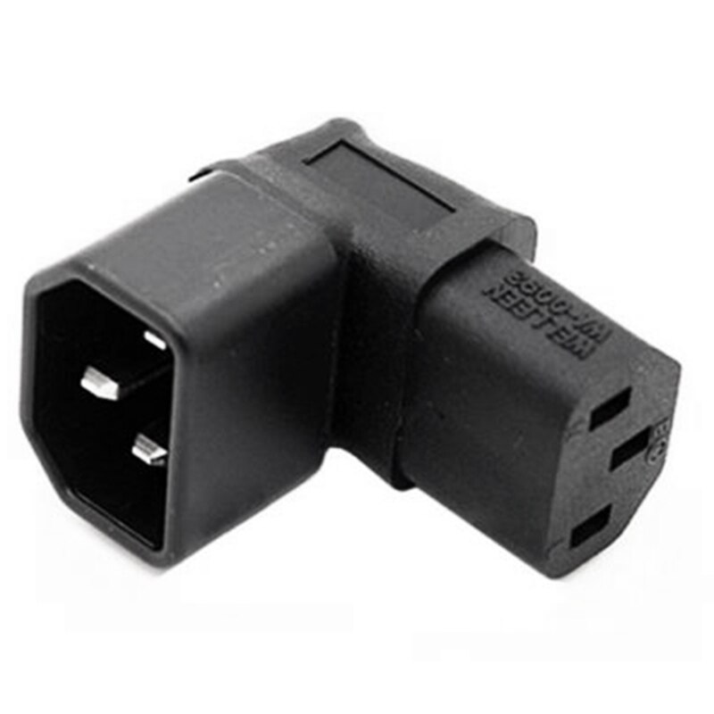 1 Pcs EC Female C13 Power Extension Adapter &amp; 1 Pcs IEC 320 C14 To C5 90 Degree Right Angled Socket Power Adapter