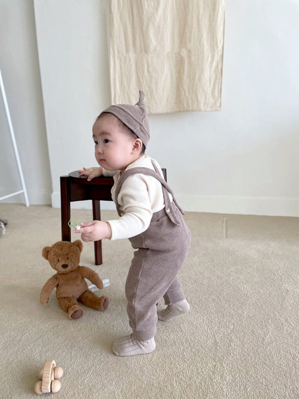 8858 Baby Wafel Band Broek Herfst Baby Meisje Jarretel Broek Eenvoudige Alle Match Jongen Broek 0-3Year Kids Leggings outfit