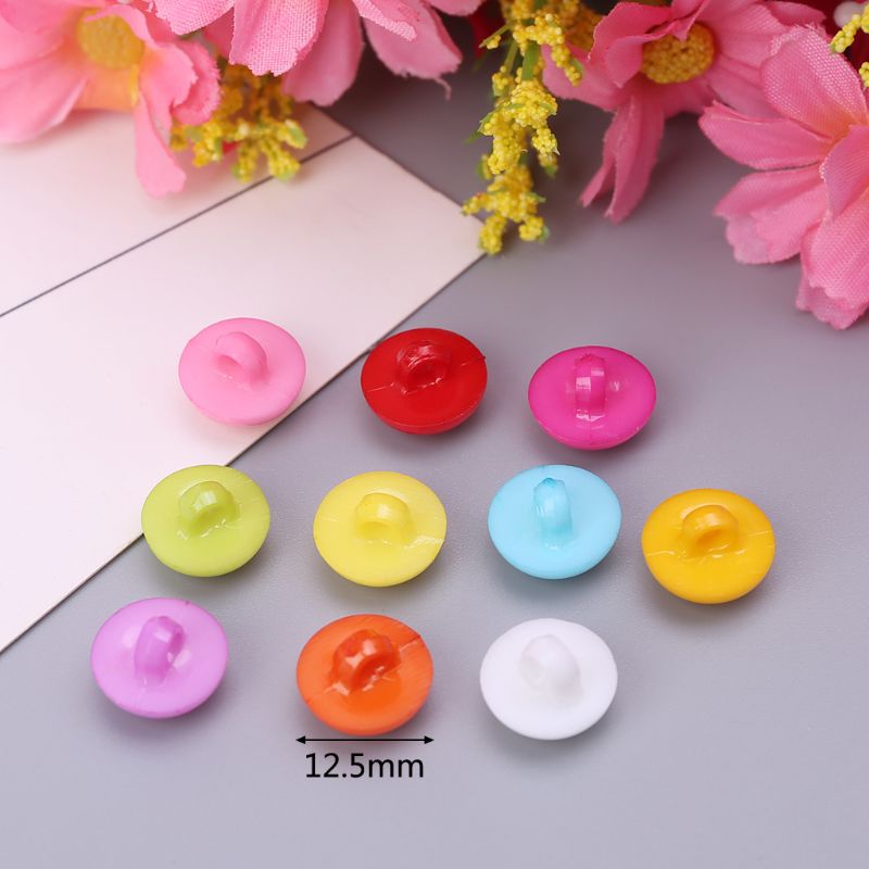 100pcs 12.5mm Round Mushroom Domed Shank Buttons Sewing Scrapbooking Craft DIY Accessories 54DF