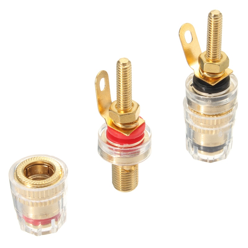 LEORY 2 Stck Bindung Post Verstärker Lautsprecher Terminal Gold Überzogene Audio- Stecker Für 4mm Bananen Stecker