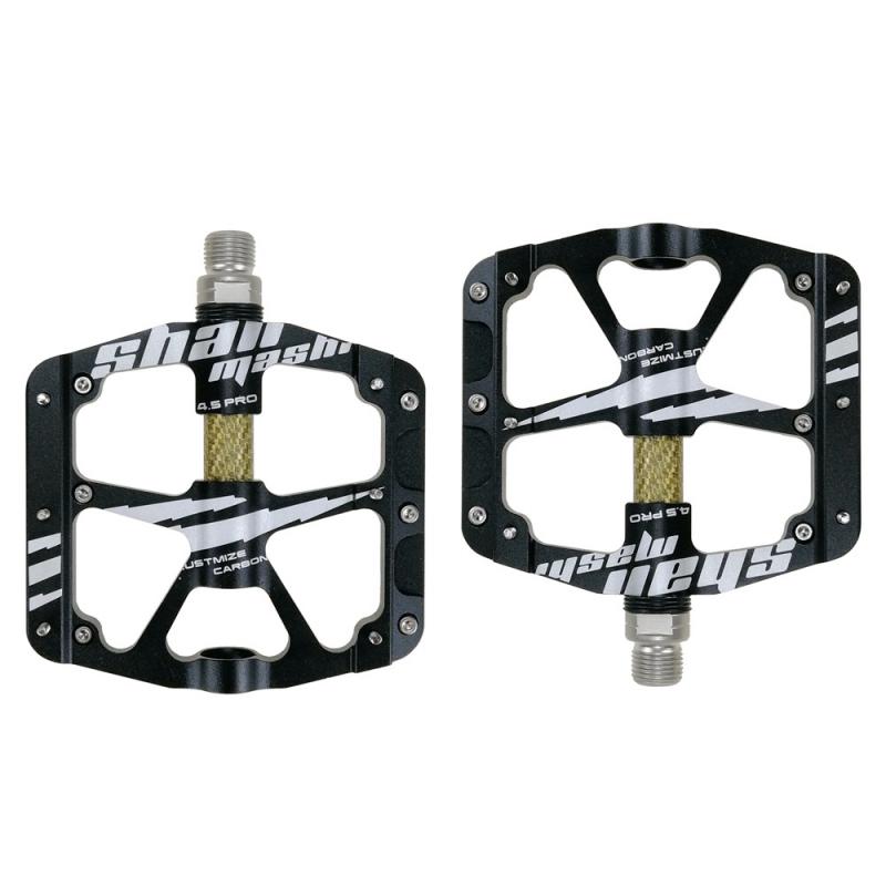 SHANMASHI 3 Bearing Bicycle Flat Pedals Chromium Molybdenum Steel Axis MTB Road Cycling Bike Pedals Carbon Sealed: 01