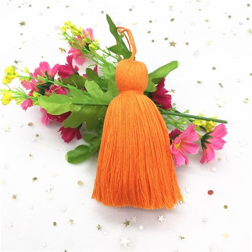 1 st fluffigt kort hängrep tofsar smycken hemtextil gardinkläder hängande hantverk 19cm tofsar diy kläder dekormaterial: Orenge