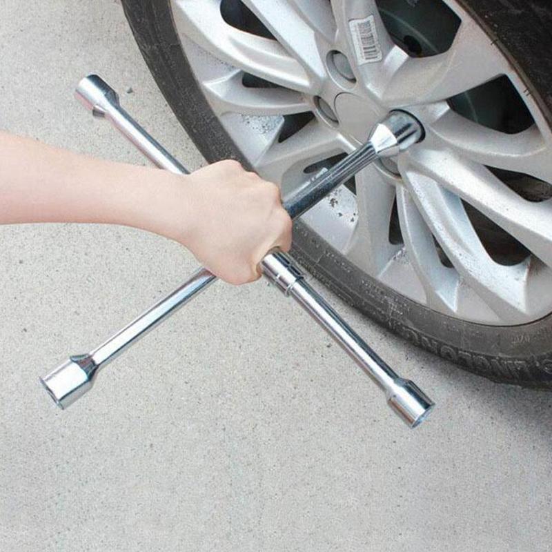 Folding Wrench Car Wheel Repair Tool Auto Socket Nut Spanner Tire Tool Lug Stowable Portable