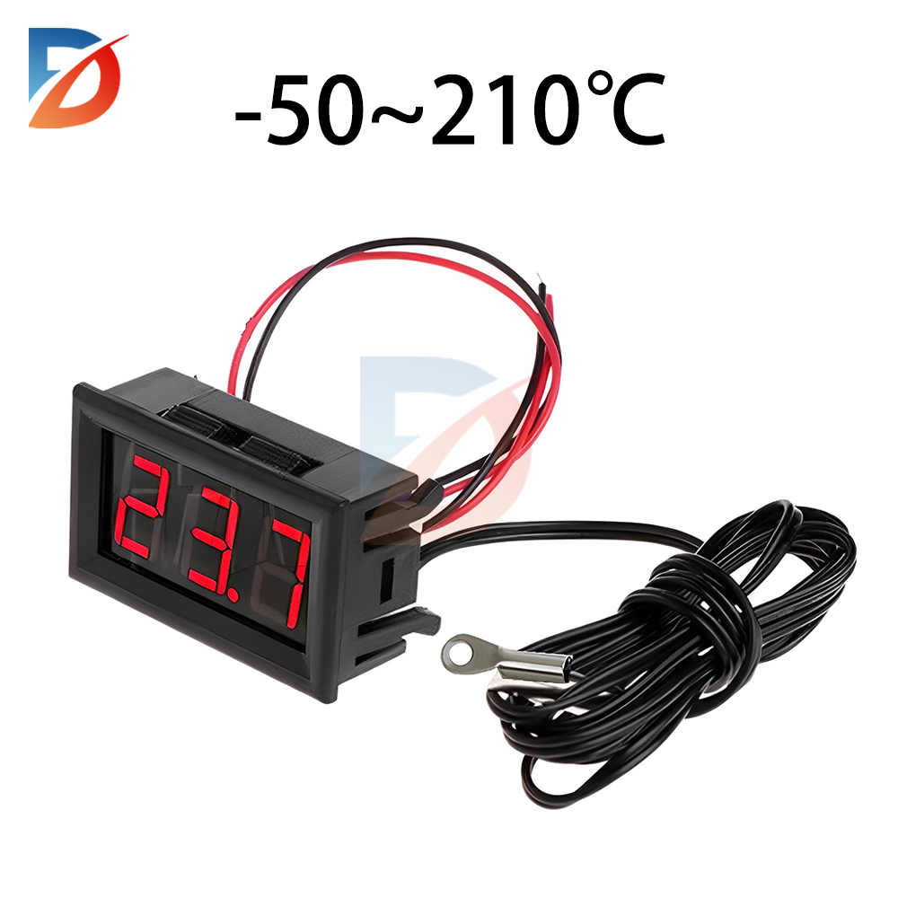 Tresifret termometer ntc metallsensor  dc 4-28v termometersensorer med vanntett ledet-skjerm celsius  -50 ~ 210 ℃