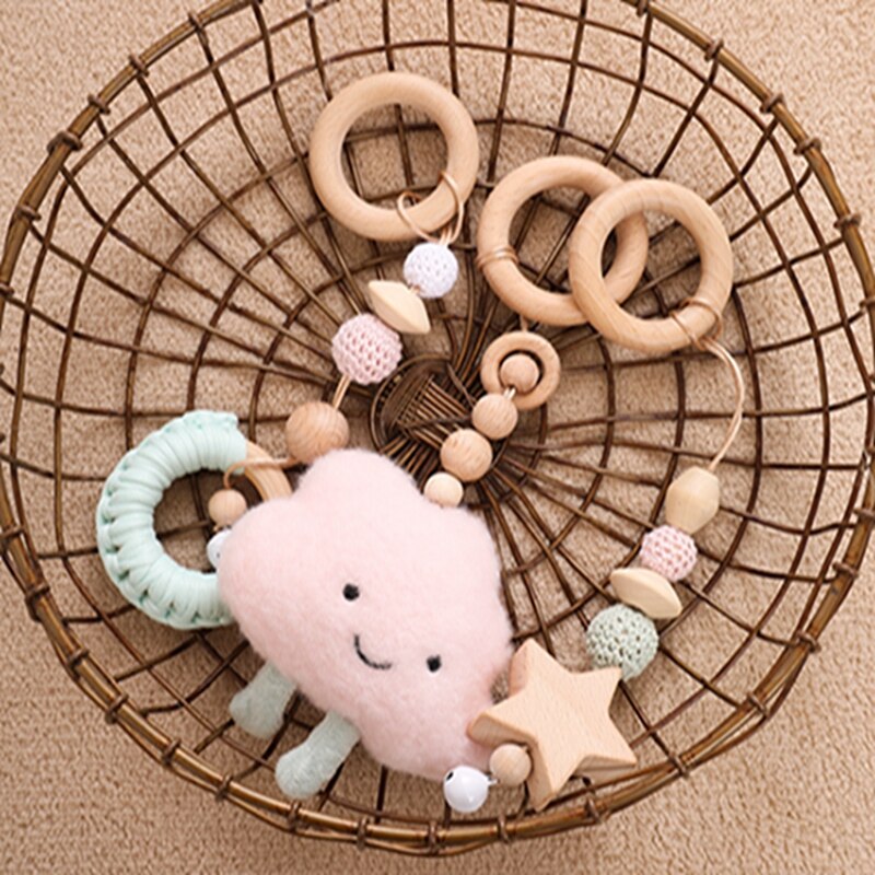 1Set Nordic Cartoon Baby Houten Gym Fitness Frame Rack Opknoping Hanger Speelgoed Kit Peuter Infant Kamer Decoraties