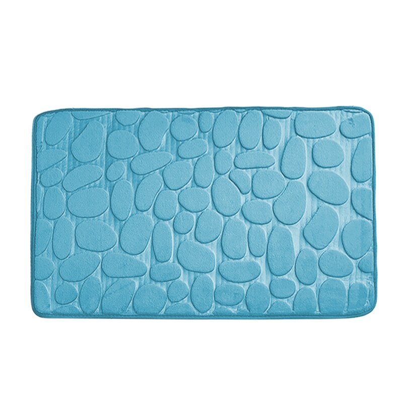 Badmat Coral Fleece Badkamer Tapijt Wateropname Non-Slip Memory Foam Absorberende Imitatie Konijnenbont Vloer Mat: Light blue B