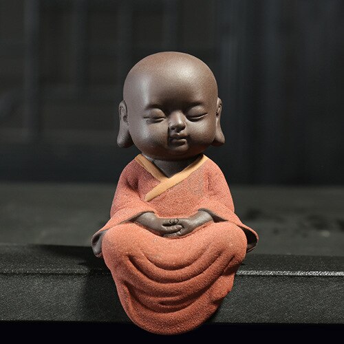 Paars zand thee huisdier monnik zen sierlijke sculptuur accessoires huisdecoratie artistieke decoratie boeddhabeeld.: Stijl 4