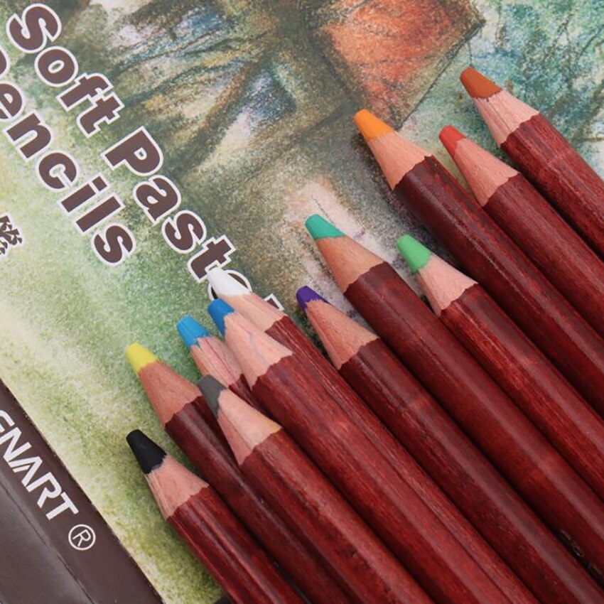 Lápices de colores Pastel de tono de piel, núcleo 4B de 5mm, lápices de colores para dibujo artístico, bocetos, retrato/tipo de paisaje, 12 colores