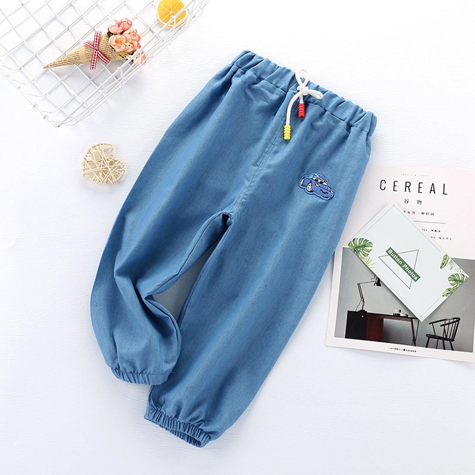 Jongens Broek Dunne Ademende Zon Anti-Muggen Outdoors Denim Broek Casual Harembroek Детская Одежда # L3: Black  / 3T