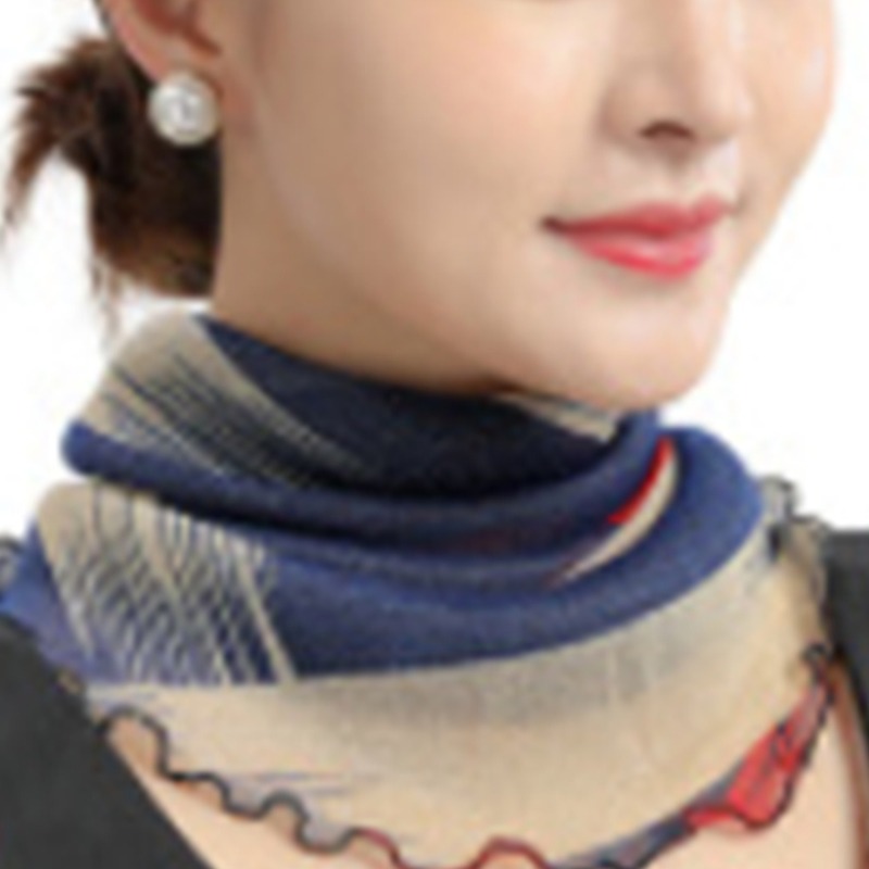 Spring Summer Chiffon Neck Collar Scarf Women Head Thin Sunscreen Variety Small Silk Anti-Uv Scarf Mask Multi-Function Scarf: PURPLE