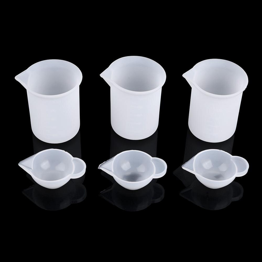 Reusable DIY 6pcs Silicone Nonstick Measuring Mixing Cups for Resin Glue Tools Cup Making Handmade Craft