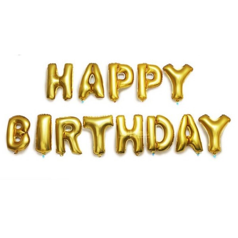 Birthday Party Decorations Kids Baby Adult HAPPY BIRTHDAY Balloons Decoration Aluminium Film Balloons for Birthday: Gold