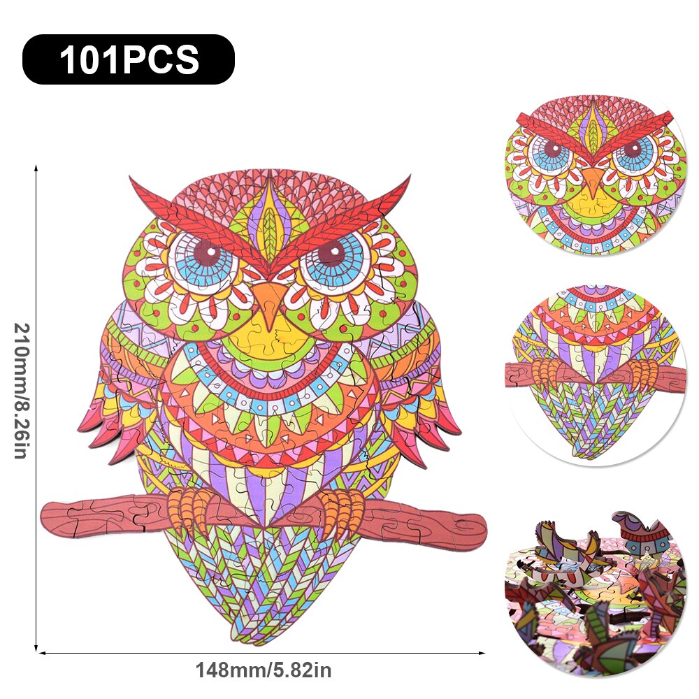 Unieke Houten Puzzels Mysterieuze Wolf Puzzel Cadeau Voor Volwassenen Kids Educatieve Puzzel Fabulous Interactieve Spelletjes: A5-101PCS