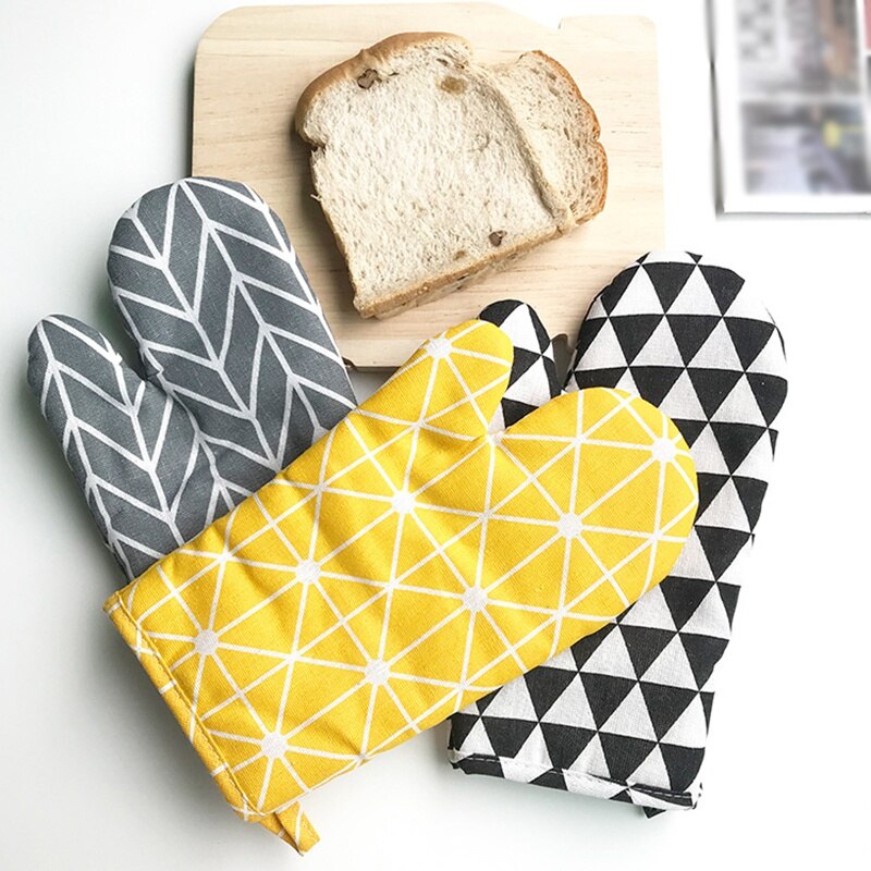 Gants de cuisine Anti-brûlure en coton, 1 pièce, mitaines de four isolantes Anti-chaleur avec lanière, outils de cuisson de cuisine