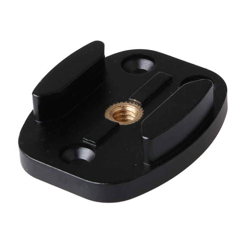 Support de Surface plate en alliage d'aluminium pour GoPro Hero 6 5 3 4 Session Xiaomi Yi 4K SJCAM SJ5000 m20 Eken monture Go pro OSMO accessoire: Noir couleur