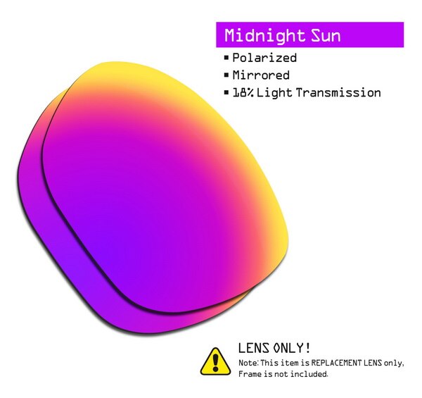 SmartVLT Replacement Lenses Polarized for Oakley Overtime Sunglasses - Multiple Pairs Packed: Midnight Sun