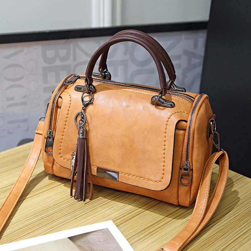 ETONTECK Mode Vrouw Bag Schoudertas voor Dames Retro PU Lederen Handtas Vrouwelijke Kwastje Rits Crossbody Tassen