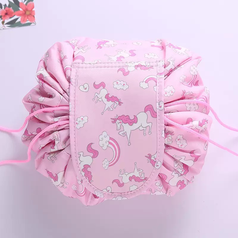 Women Drawstring Cosmetic Bag Travel Storage Makeup Bag Organizer Female Make Up Pouch Portable Waterproof Toiletry Beauty Case: light green
