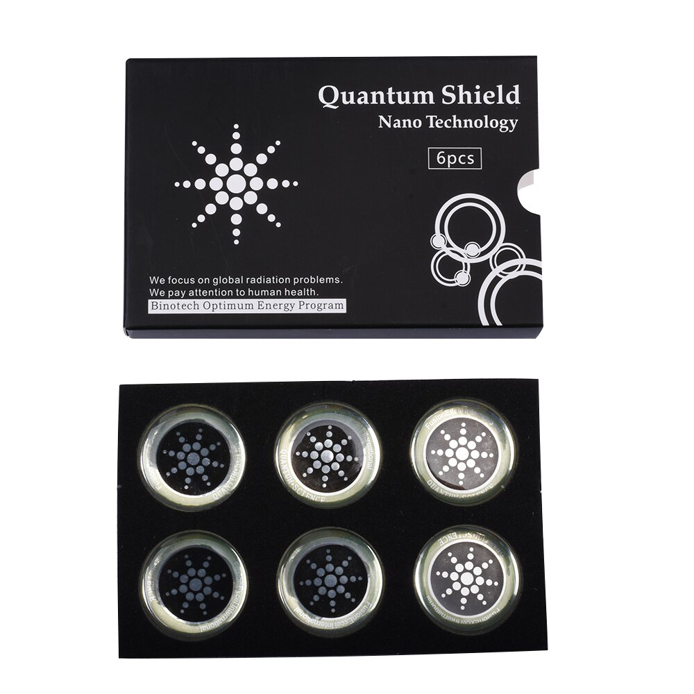 O transporte da gota nano tecnologia anti radiação etiqueta redondo dourado/prata energia escudo proteção da saúde: QuantumShield Silver