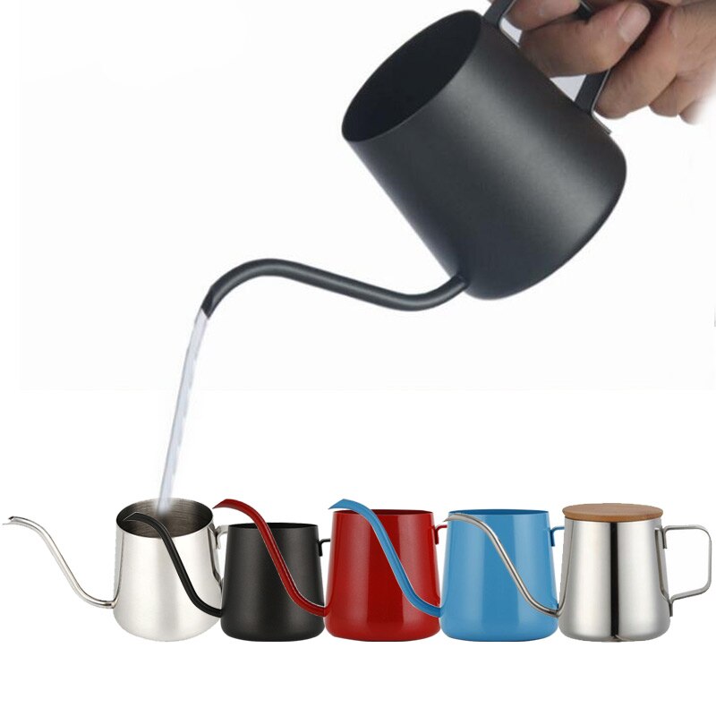Handheld Stainless Steel Teapot Drip Coffee Pot Non-stick Drip Long Spout Kettle Cup Home Kitchen Tea Tools 250ml/350ml #2