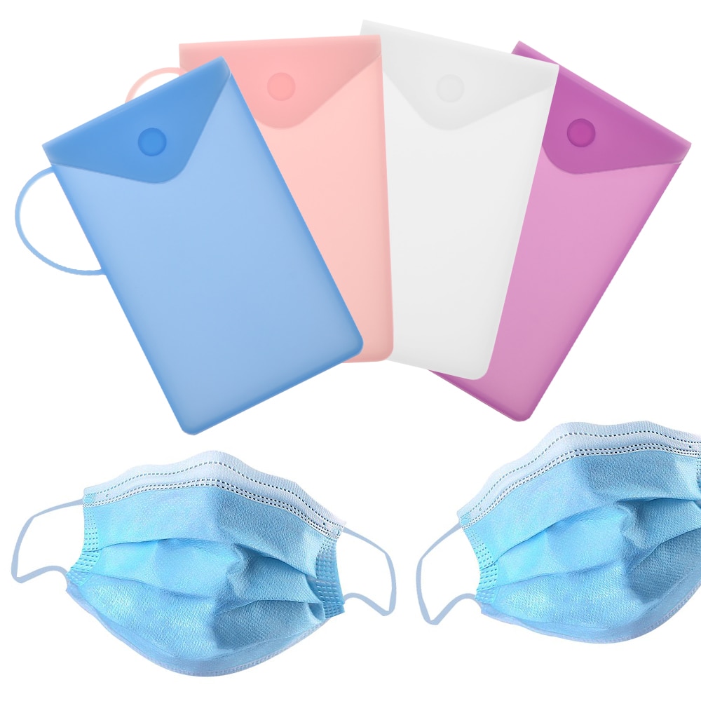 Bolsa portátil de silicona para guardar mascarillas, caja de almacenamiento para tapabocas, reutilizable, a prueba de polvo, 1 unidad