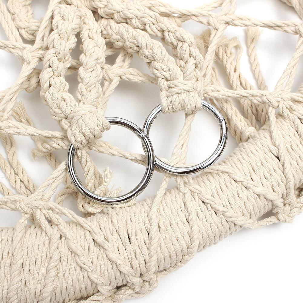 Hamac de lit-balançoire en macramé pour enfants, fait à la main, intérieur et extérieur, Beige