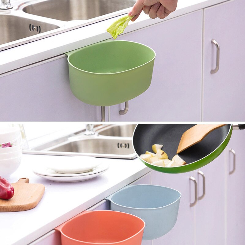 Storage Box Kitchen Hanging Large Trash Cans Livingroom Household Plastic Garbage Basket YE