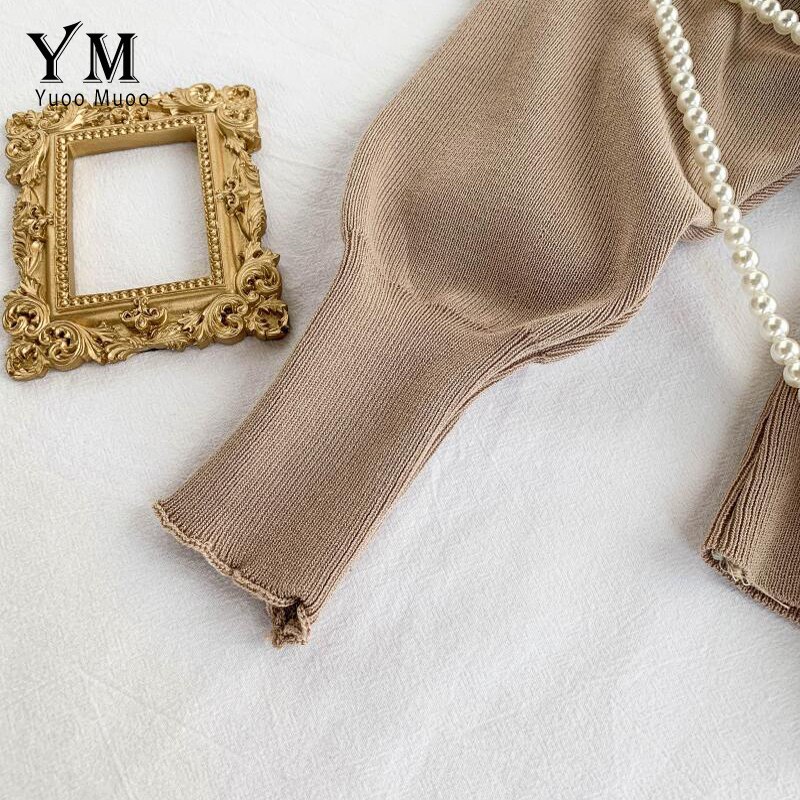 Yuoomuoo god blød sweater dame v-hals lang flagermusærme strikket pullover dame outfit sweater sweater top