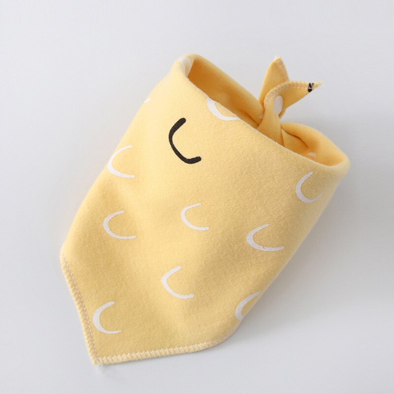 Bandana Triangular para perro, Baberos de cachorro, dibujos Luna, estampado de hojas, toalla ajustable, lavable, pequeño, pañuelo de gato, Collar: Amarillo
