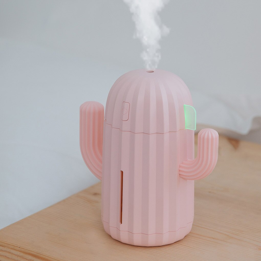 Humidificador de aire para el hogar y la Oficina, minidifusor de aire con de Cactus, alimentado por USB, 340ml, Humidificador LED, versión USB