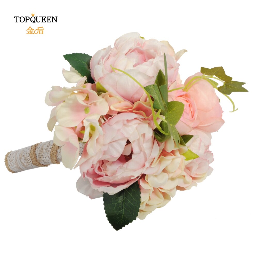 Topqueen Bridal Wedding Boeket Bloemen Bruiloft Boeket Kunstbloemen Roze Boeket Bruiloft Bloem Boeket F15