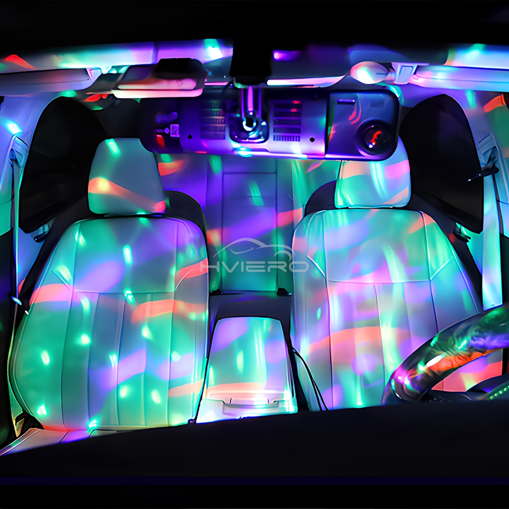 Auto USB Umgebungslicht DJ RGB Mini Bunte Musik Klang LED Apfel USB Schnittstelle Party Atmosphäbetreffend Innen Kuppel Stamm Lampe