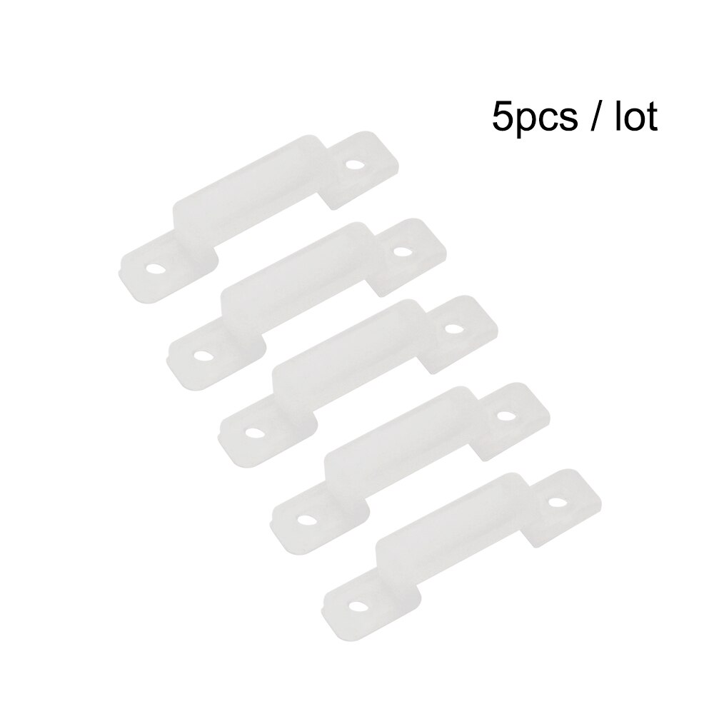 Clip de montaje de tira LED, hebilla de silicona suave de 12mm de ancho, soporte de fijación de cinta LED, Conector de Clips para tira LED, 5 unidades/lote