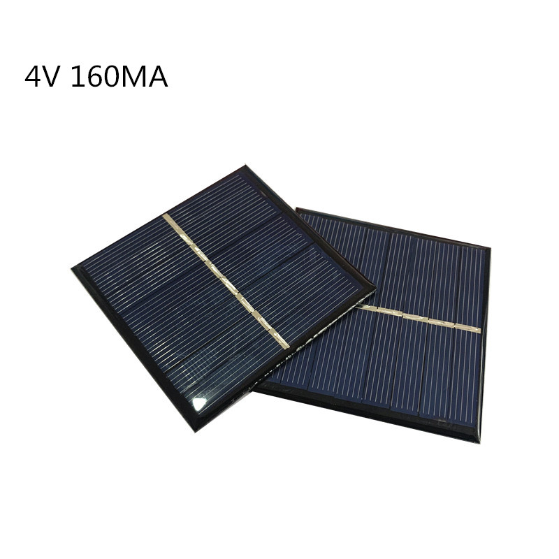 Mini Panel Solar de polímero para carga, 4V, 160MA, batería de 2,4 V, experimento de ciencia hecho a mano, 70x70MM, 1 ud.