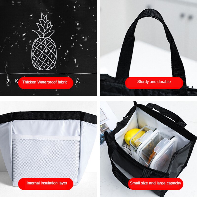 Draagbare Geïsoleerde Lunch Opbergtas Verse Lunch Picknick Pouch Voedsel Fruit Groente Organizer Travel Drink Hand Accessoires