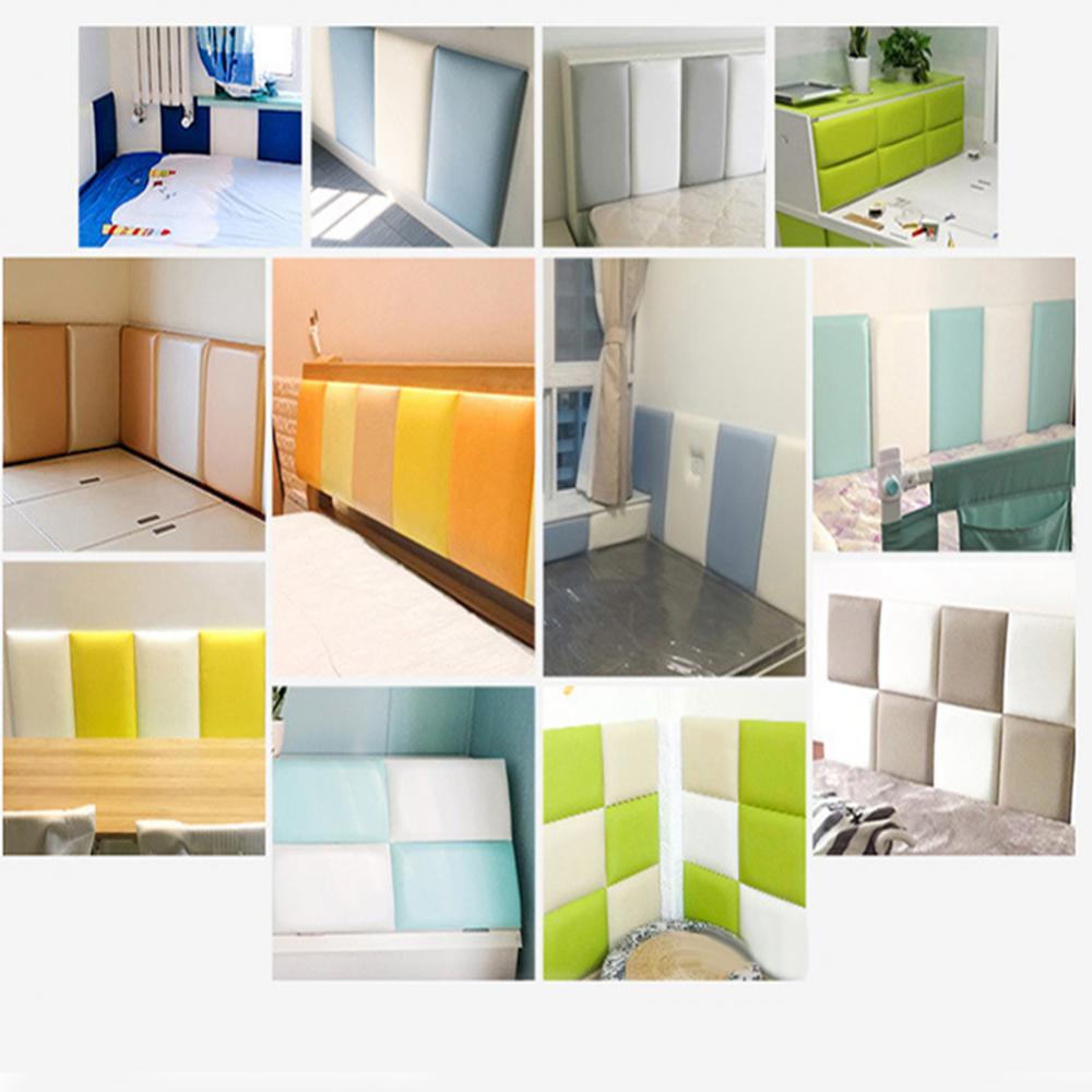 Alfombrilla de pared anticolisión para bebé, cojín autoadhesivo impermeable de espuma de Color sólido