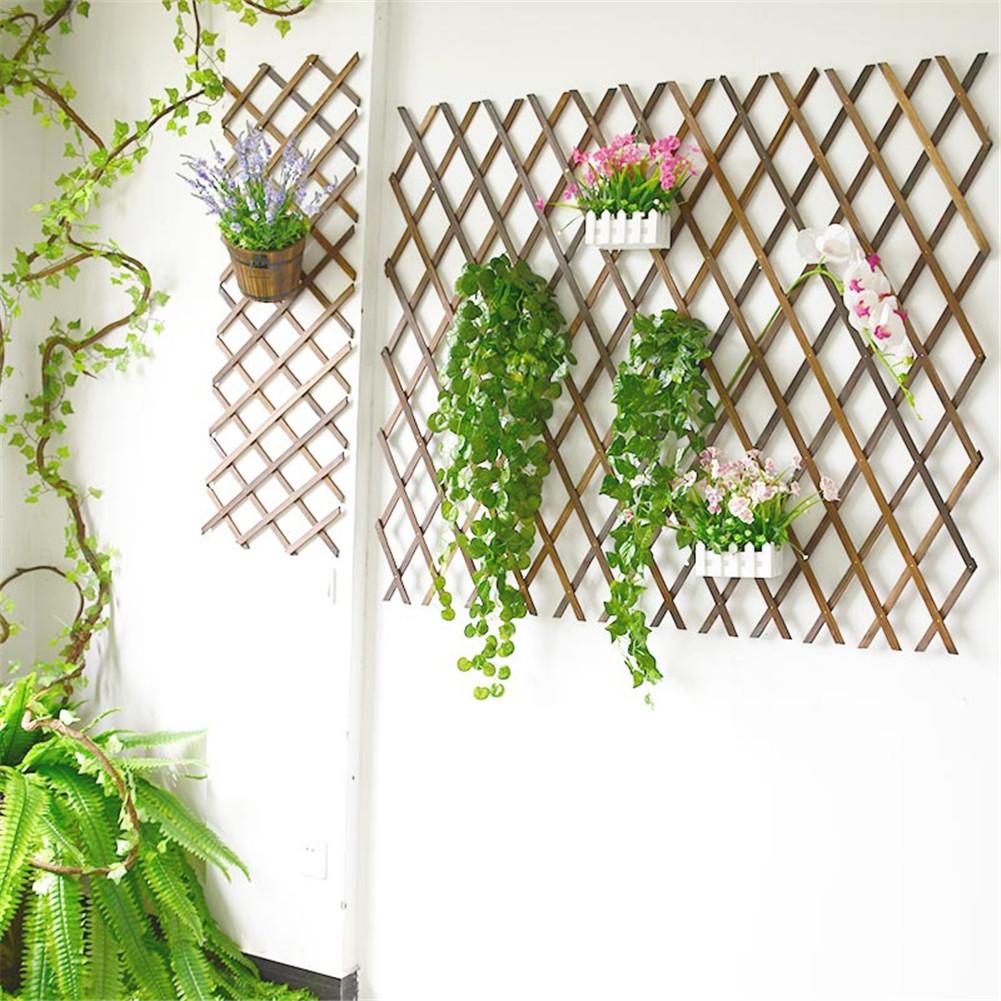 Valla de madera retráctil extensible cerca instantánea al aire libre valla de madera jardín balcón vid boda accesorios Decoración