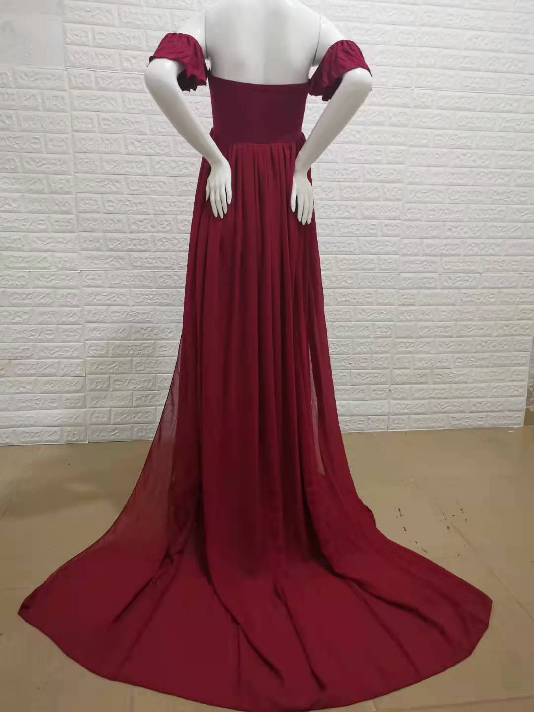 Sexy Moederschap Avondjurken Zwangerschap Jurk Voor Photoshoot Chiffon Lange Zwangere Vrouwen Maxi Gown Fotografie Prop Baby Shower