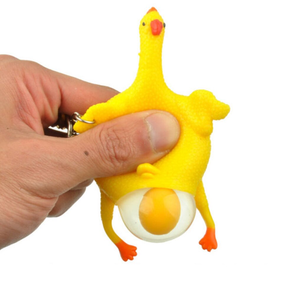 Läggande ägg höns kyckling roliga slappna leksaker med ring fidget leksaker