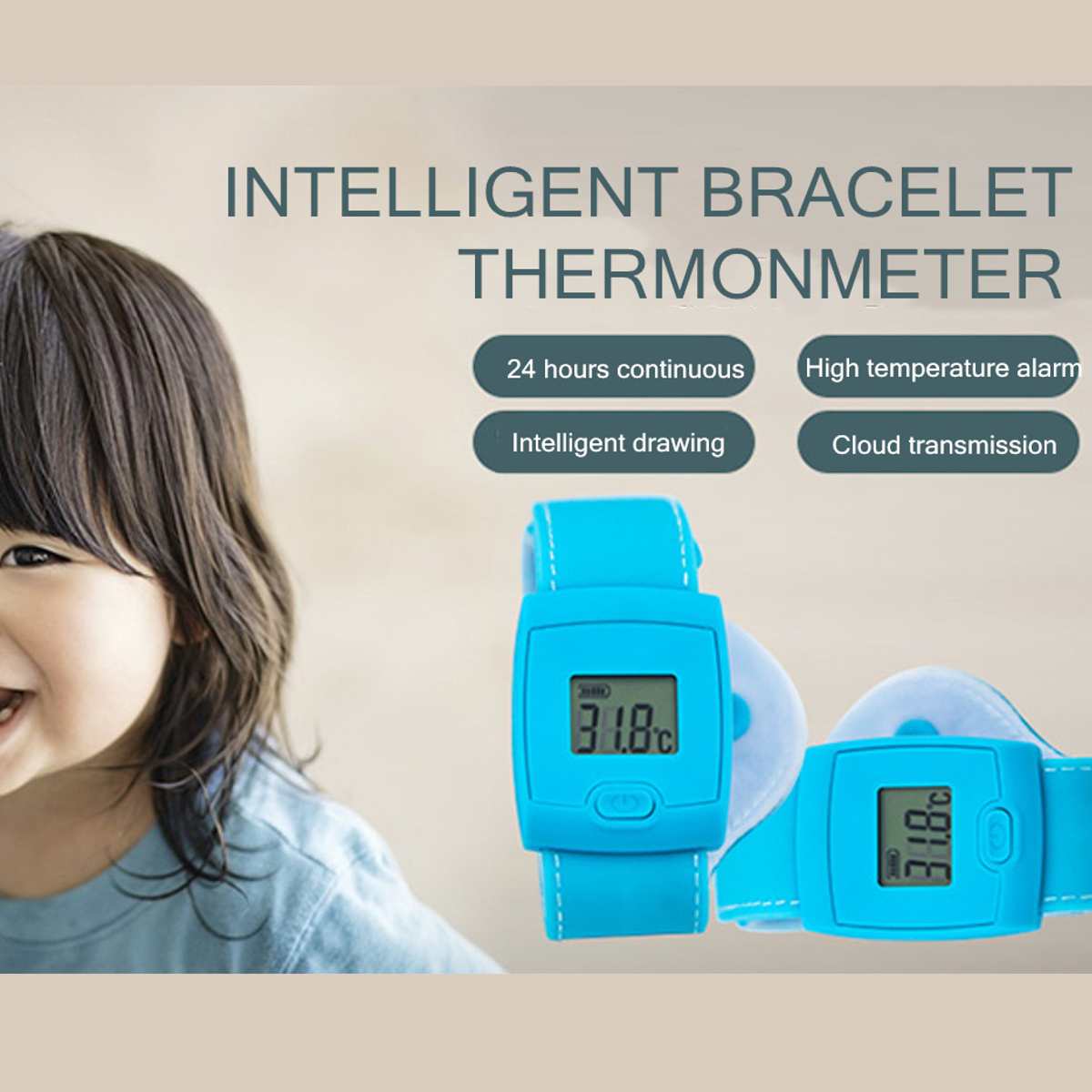 bluetooth Children Kids Thermometer Digital Fever Thermometer Intelligent Thermometer Baby Health Digital Thermometer LCD