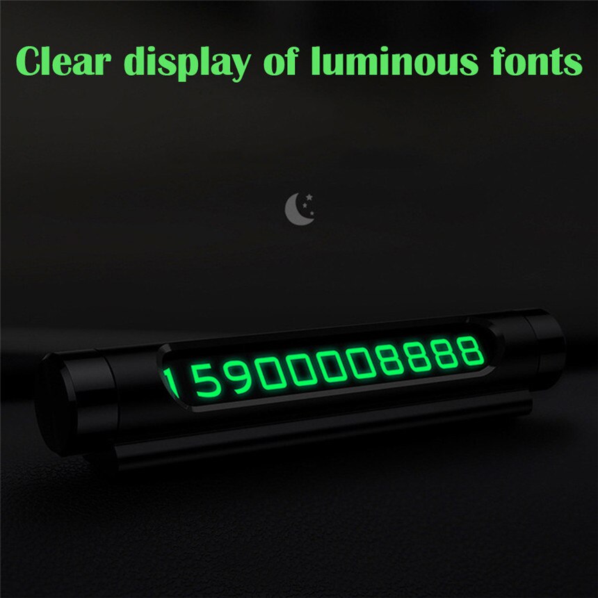 CARPRIE Auto Tijdelijke Parkeerkaart Lichtgevende Telefoon Nummerplaat Auto Stickers High-end Atmosferische Nummer Plaat